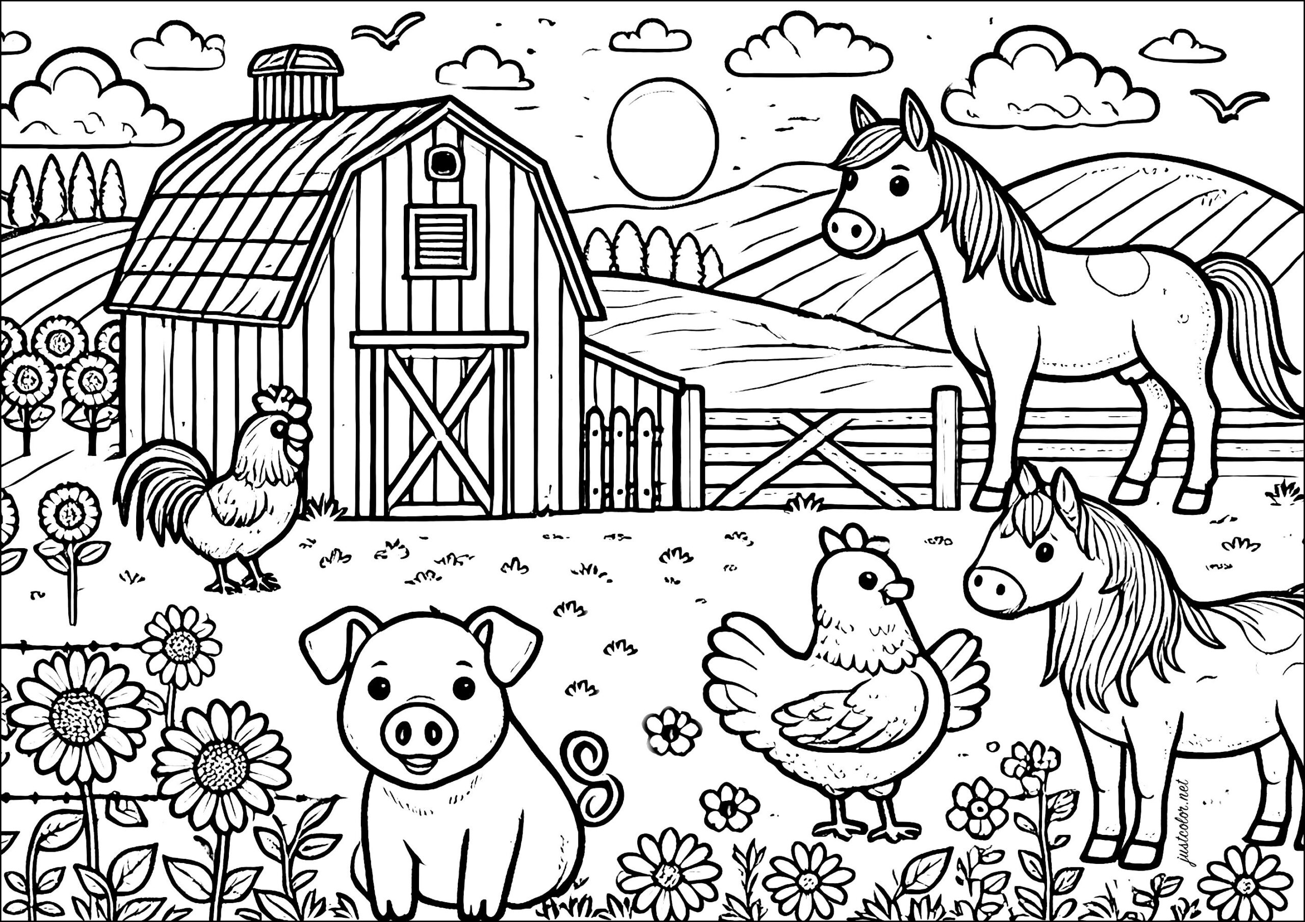 farm animal coloring page farm animal coloring page