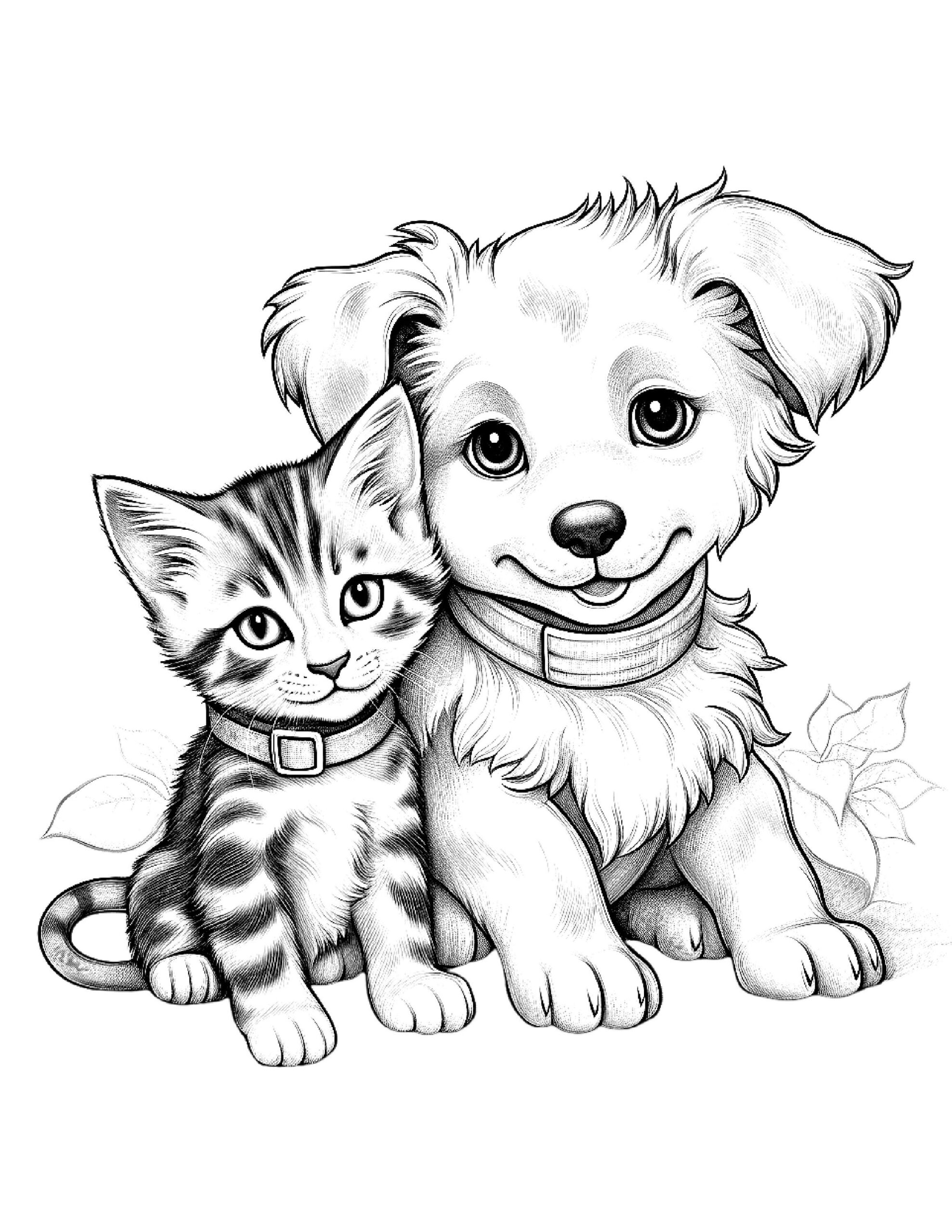 Five Cute Kitten And Puppy Coloring Sheets For Instant Download Etsy Five Cute Kitten And Puppy Coloring Sheets For Instant Download Etsy