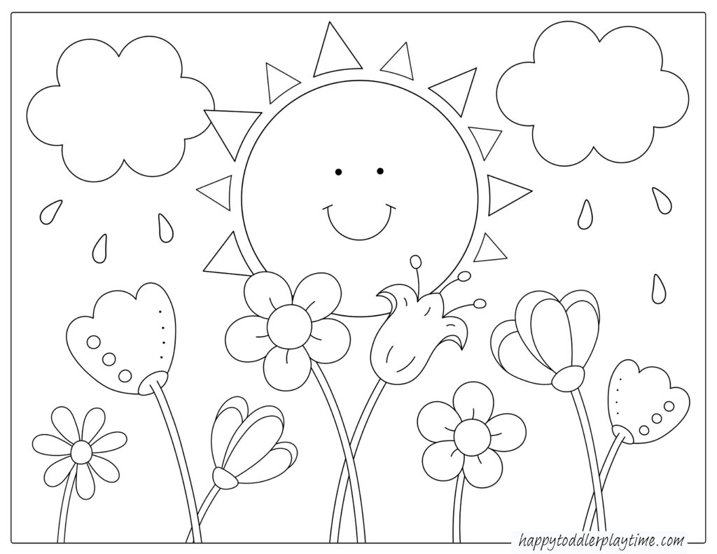 Flower Coloring Pages Happy Toddler Playtime Flower Coloring Pages Happy Toddler Playtime