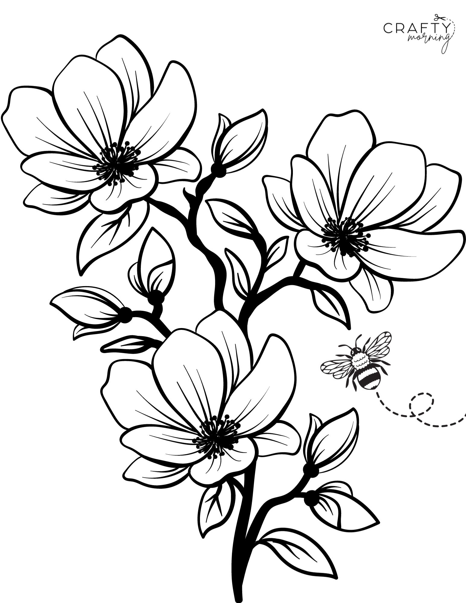 Flower Coloring Pages To Print Crafty Morning Worksheets Library
