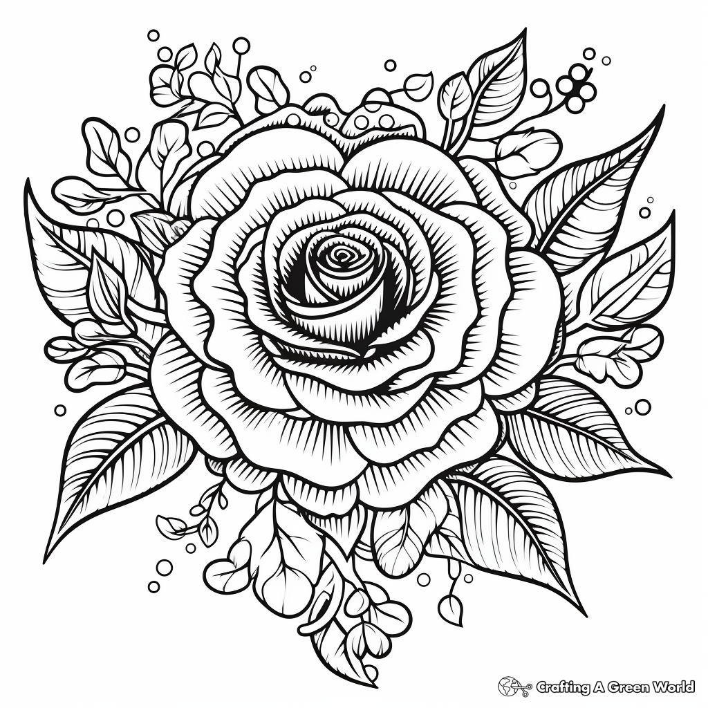 Flowers And Hearts Coloring Pages Free Printable  Flowers And Hearts Coloring Pages Free Printable