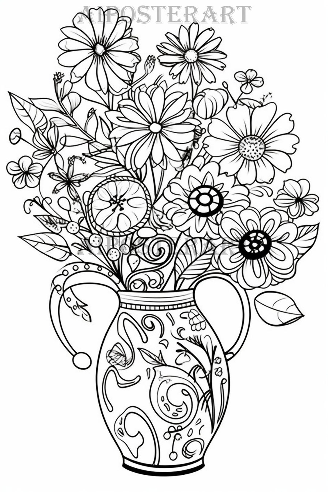 coloring page of flowers