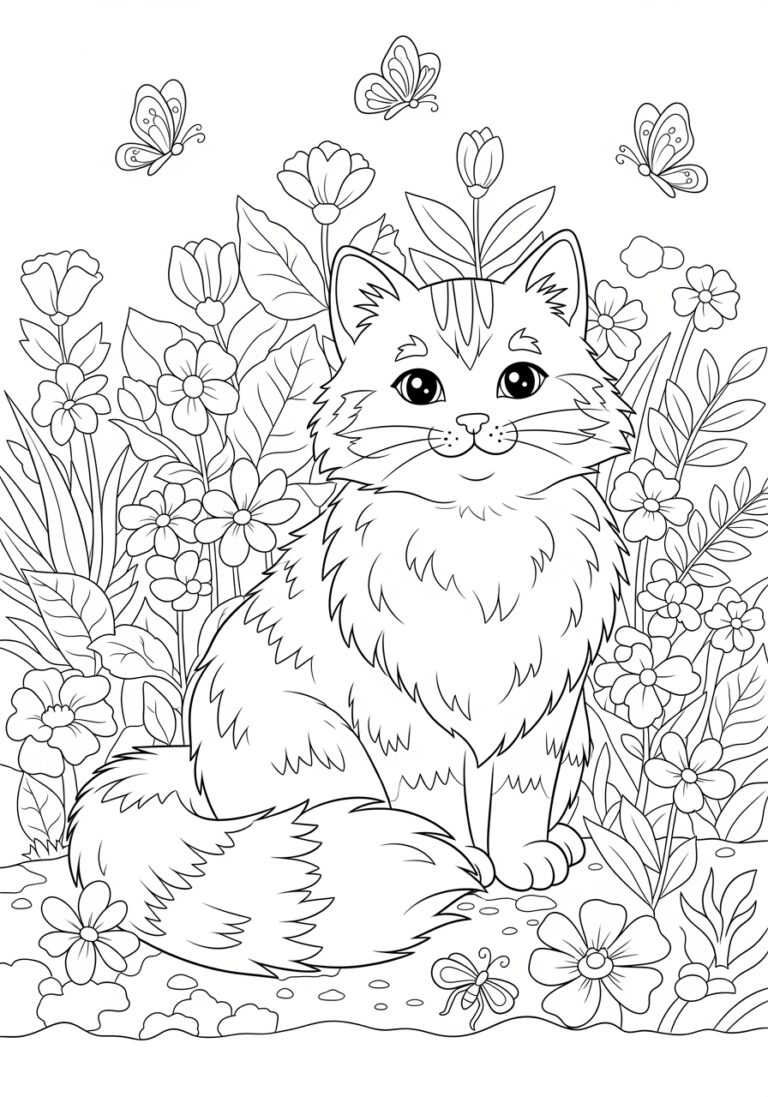 Fluffy Cat Coloring Pages Free Printable Fun Fluffy Cat Coloring Pages Free Printable Fun