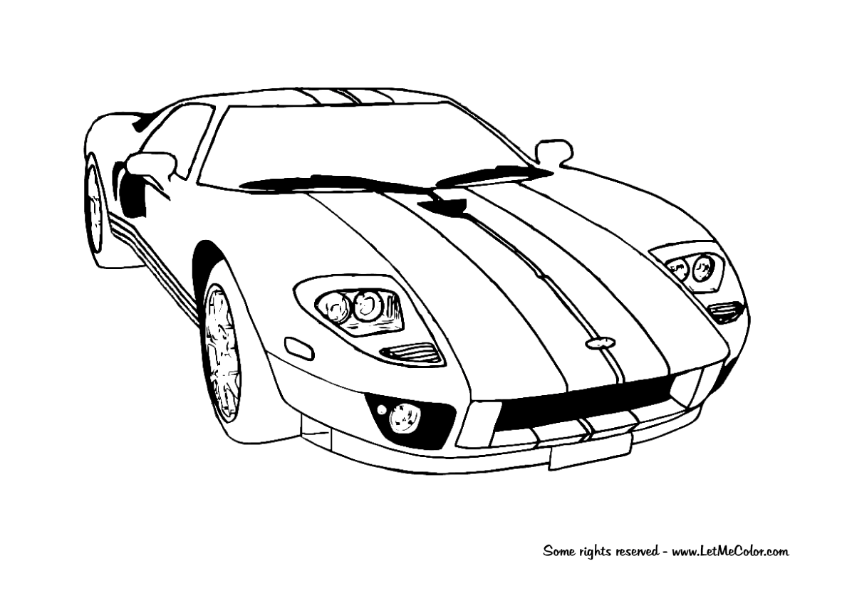 Ford GT Racing Car Coloring Page LetMeColor Worksheets Library Ford GT Racing Car Coloring Page LetMeColor Worksheets Library
