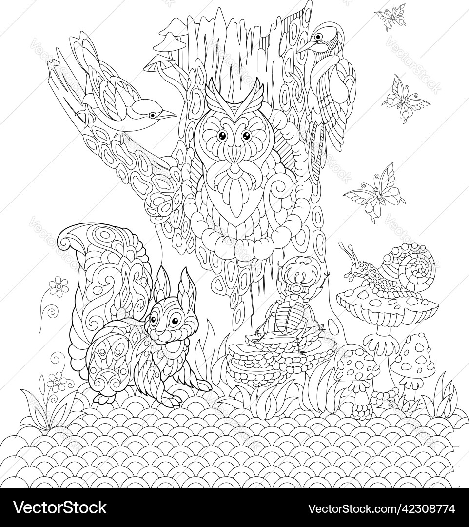 forest with animals coloring pages forest with animals coloring pages