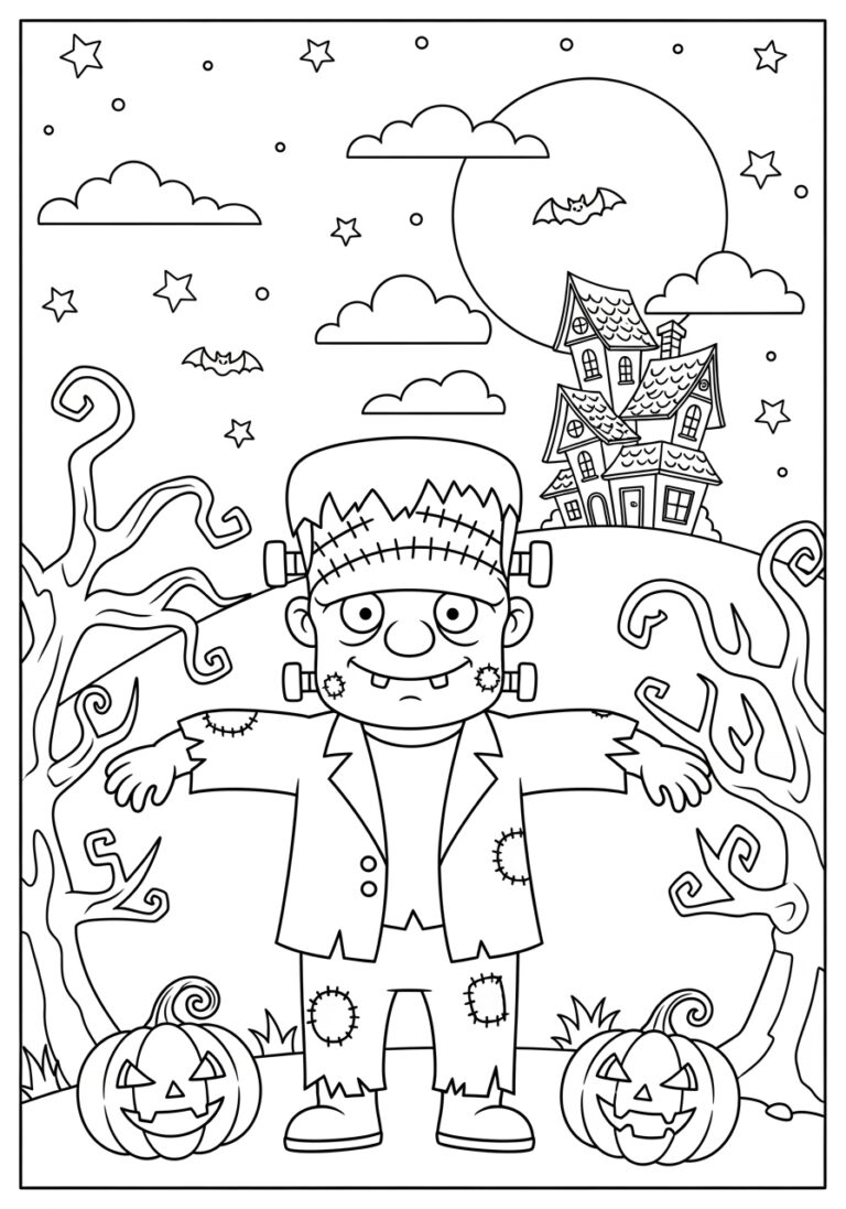 Frankenstein Coloring Page For Kids Printable Fun Frankenstein Coloring Page For Kids Printable Fun