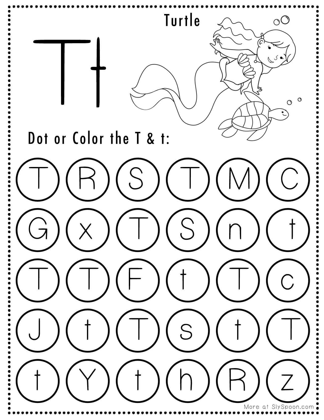 Free Alphabet Do A Dot Printables Worksheets Letter T Mermaid Themed Sly Spoon Free Alphabet Do A Dot Printables Worksheets Letter T Mermaid Themed Sly Spoon