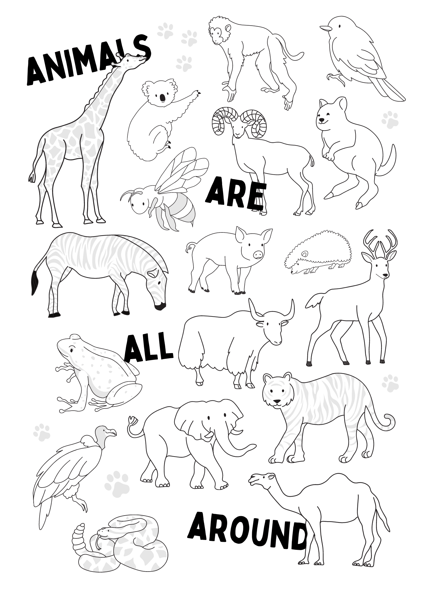 easy coloring pages animals