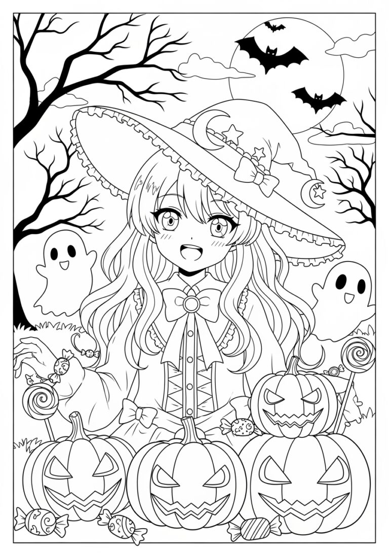 Free Anime Halloween Coloring Page Download Free Anime Halloween Coloring Page Download