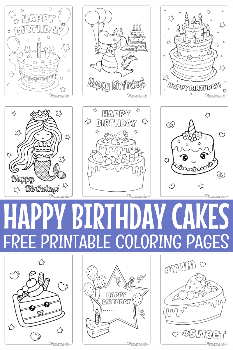 Free Birthday Cake Coloring Pages For Kids Adults Free Birthday Cake Coloring Pages For Kids Adults