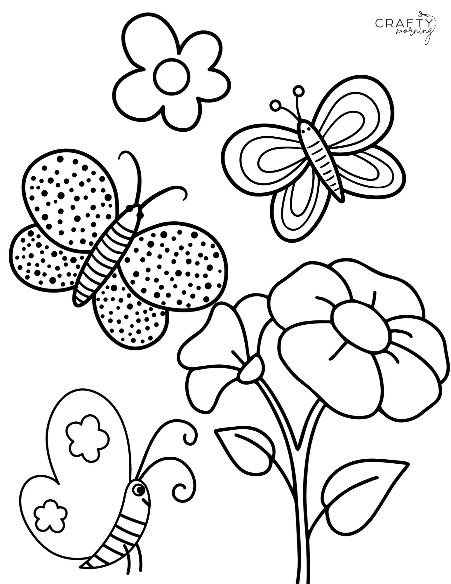 Free Butterfly Coloring Pages To Print Crafty Morning