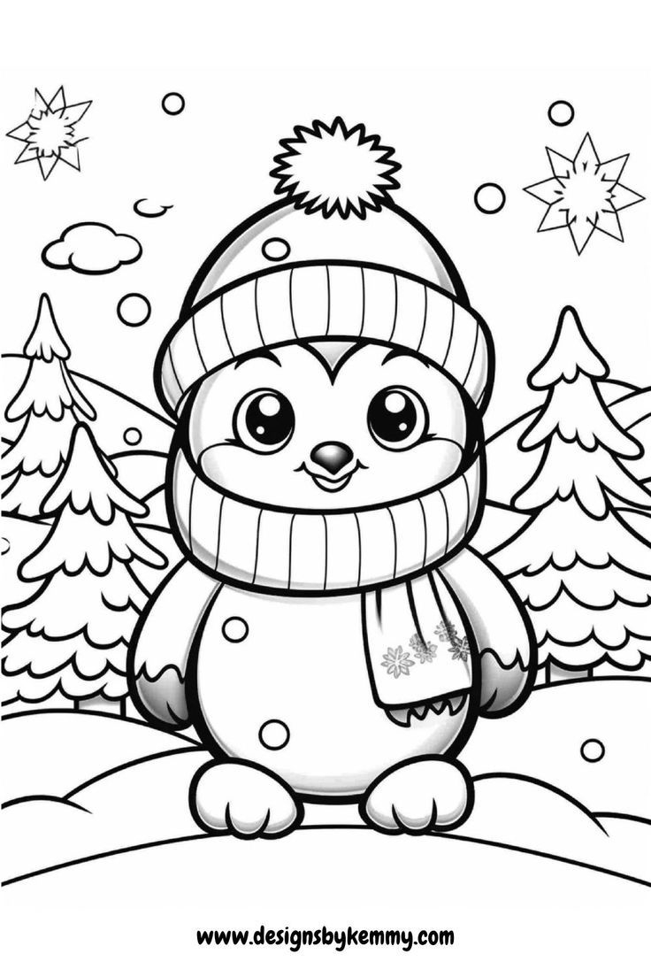 coloring pages of winter animals