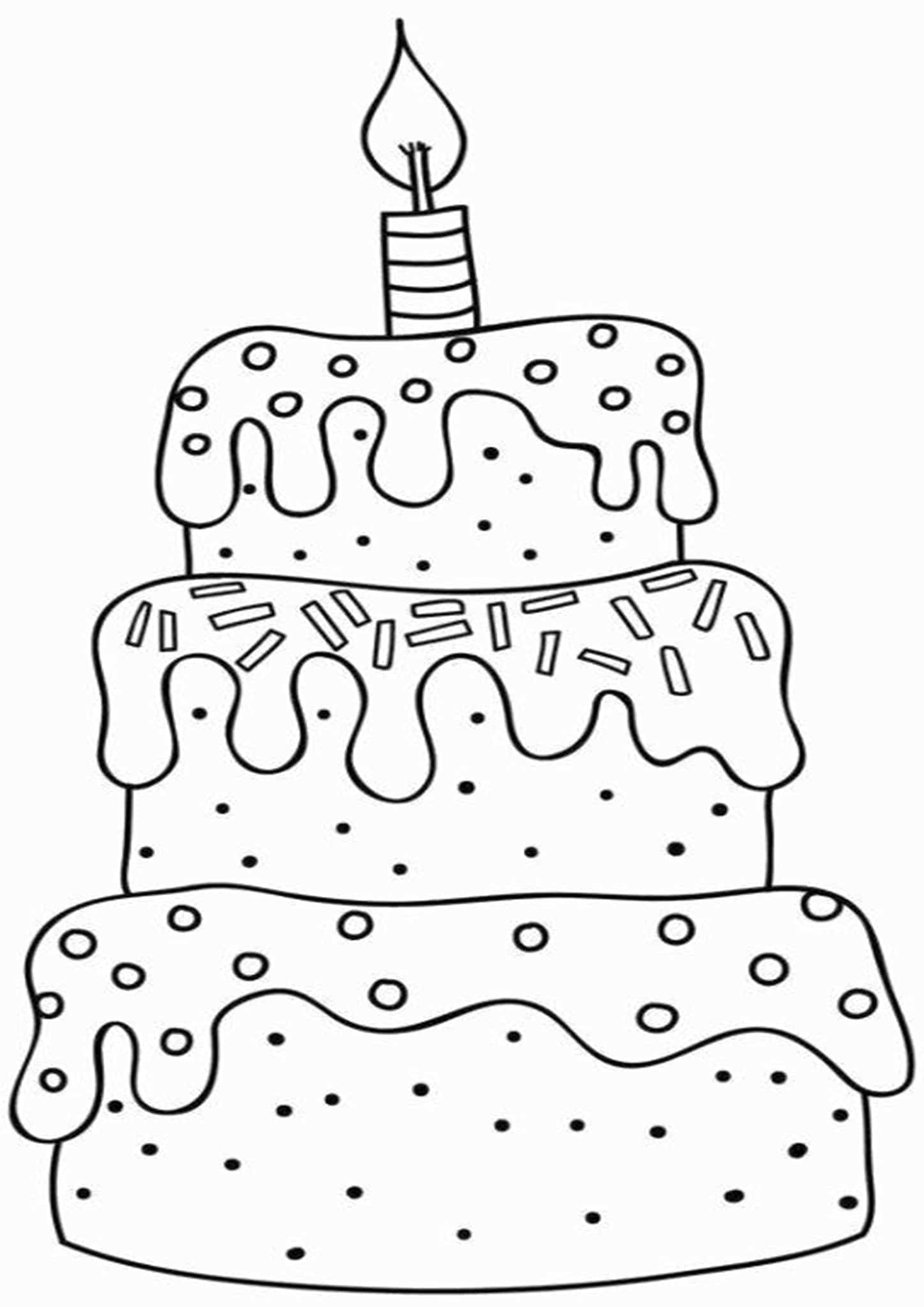 birthday cake template to color birthday cake template to color