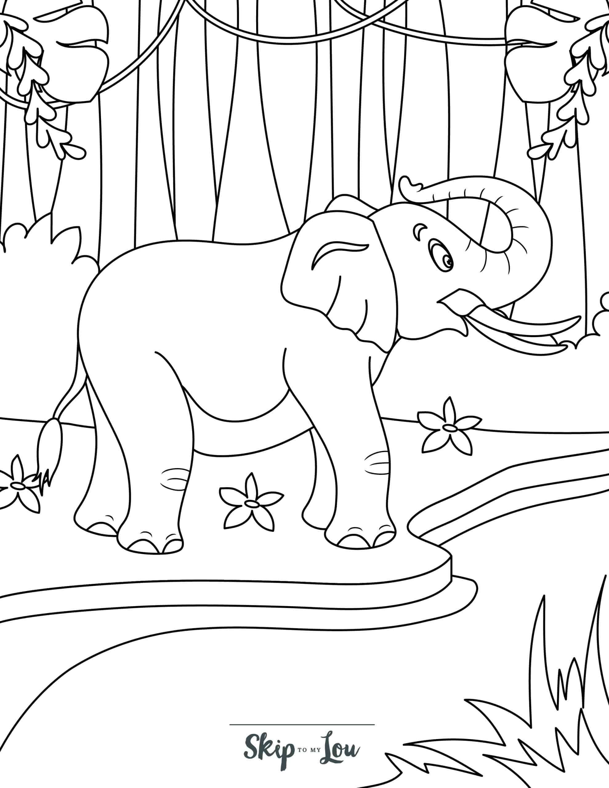 printable elephant coloring pages