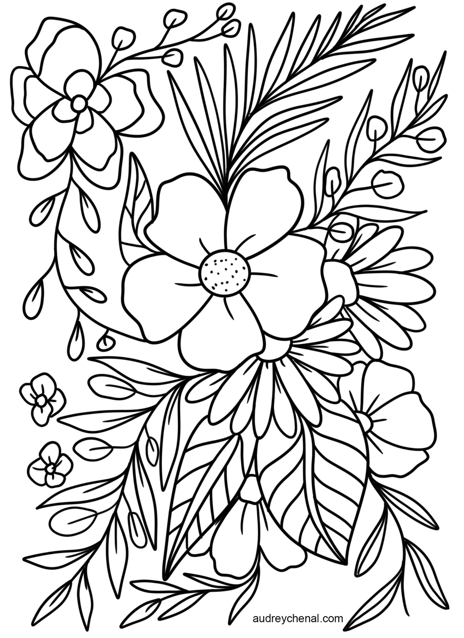 FREE Floral Coloring Page Instant Digital Download FREE Floral Coloring Page Instant Digital Download