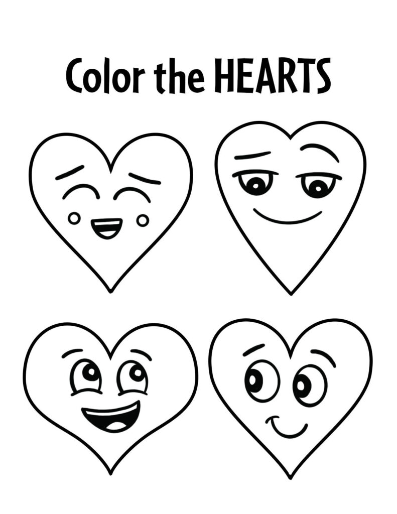 heart shape coloring pages