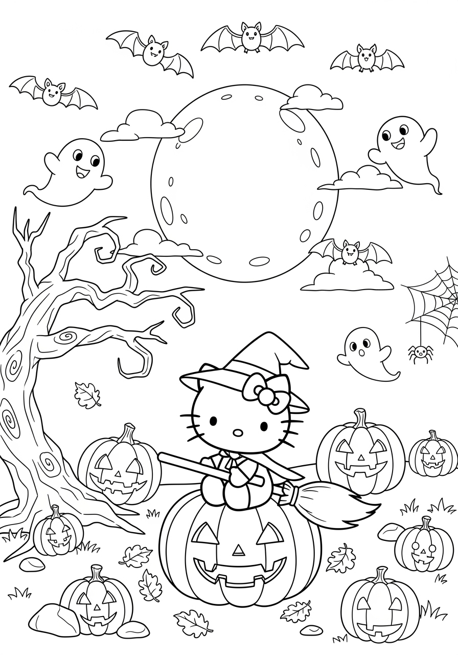 Free Hello Kitty Halloween Coloring Page To Print Free Hello Kitty Halloween Coloring Page To Print