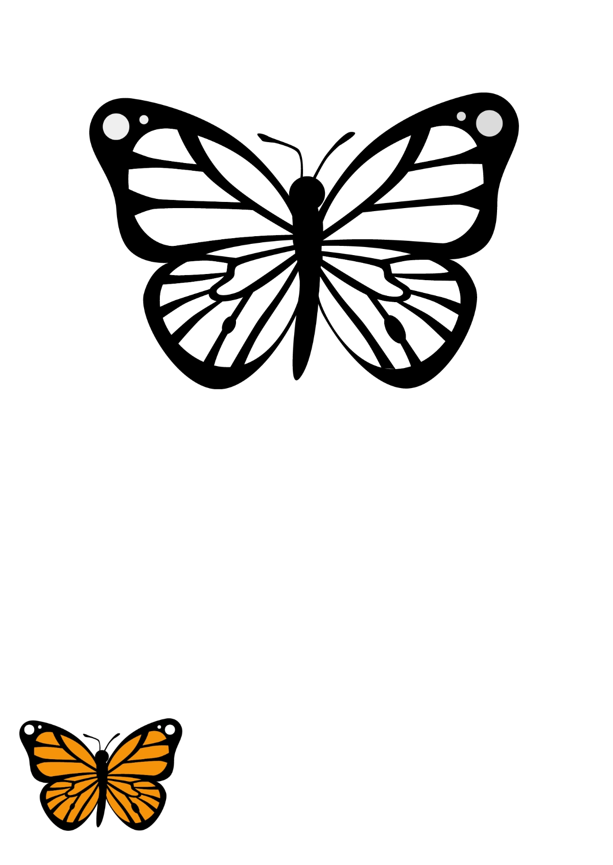 Free Monarch Butterfly Coloring Page Template To Edit Online