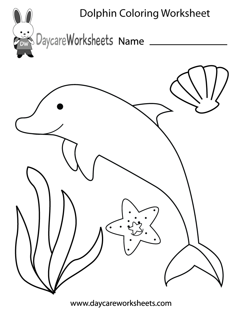 Free Preschool Dolphin Coloring Worksheet Free Preschool Dolphin Coloring Worksheet