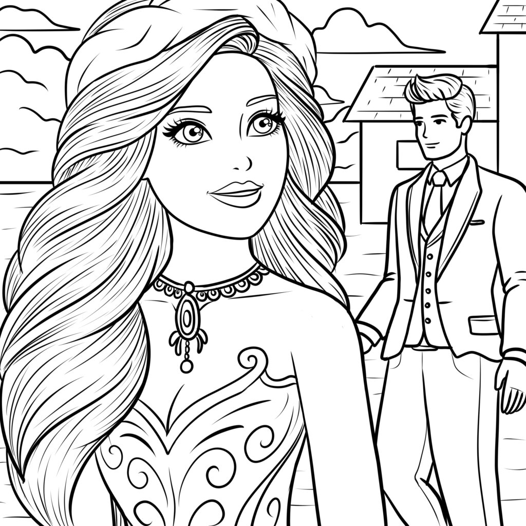 barbie printable coloring page barbie printable coloring page