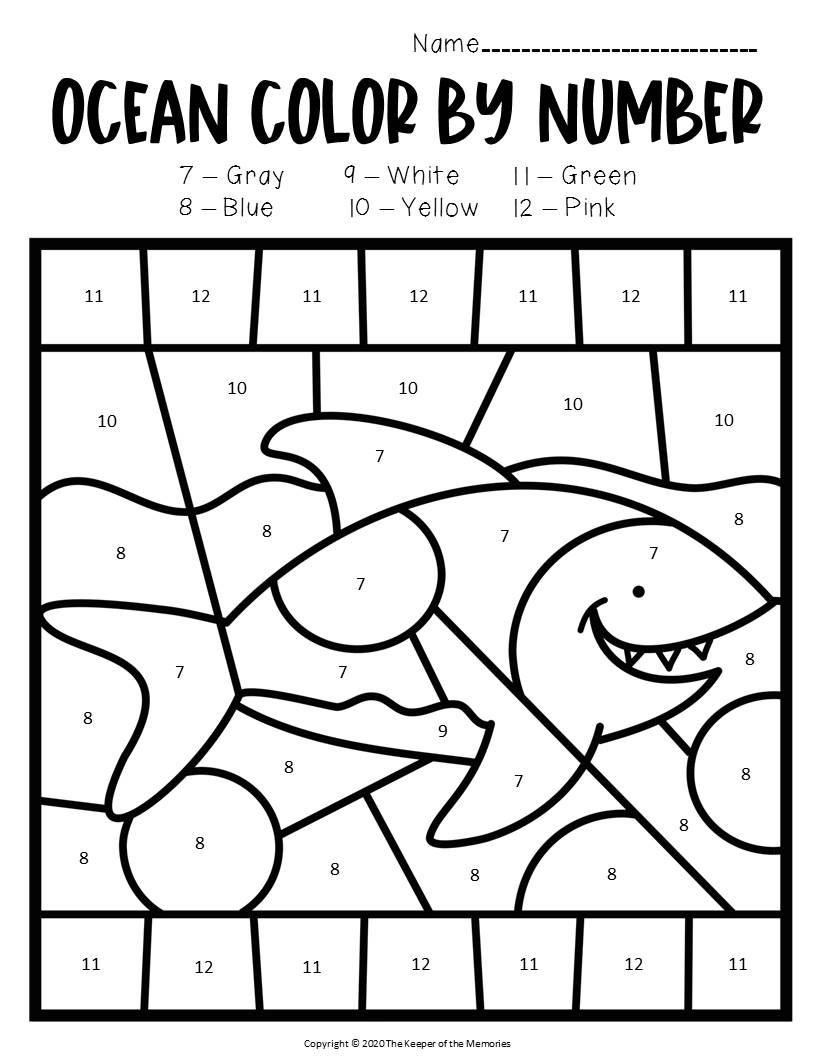 Free Printable Color By Number Ocean Preschool Worksheets Free Printable Color By Number Ocean Preschool Worksheets
