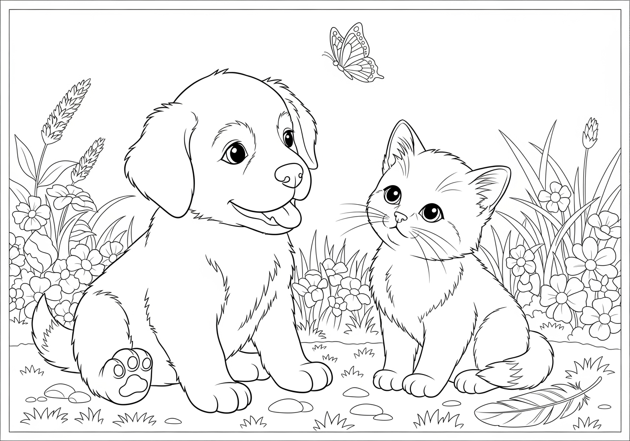 Free Printable Coloring Pages Of Puppies And Kittens Free Printable Coloring Pages Of Puppies And Kittens