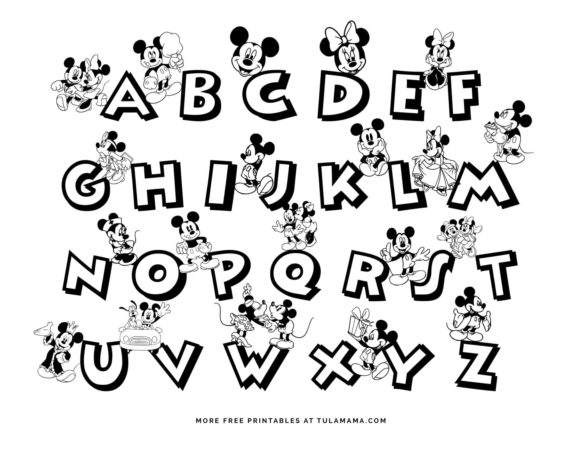 Free Printable Mickey Mouse ABC Coloring Pages Tulamama Free Printable Mickey Mouse ABC Coloring Pages Tulamama