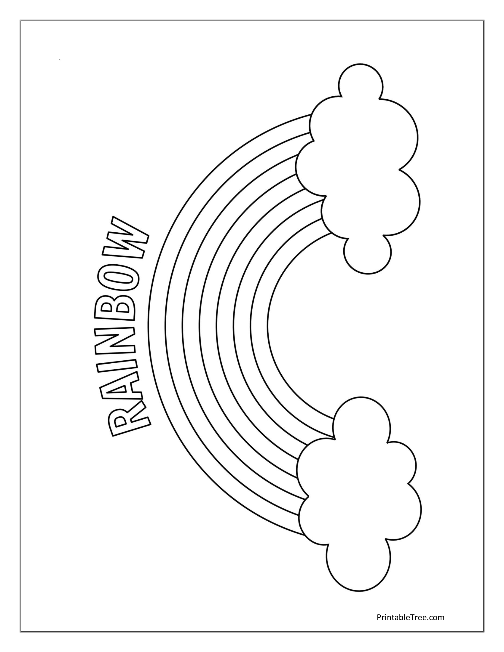 printable rainbow coloring page printable rainbow coloring page