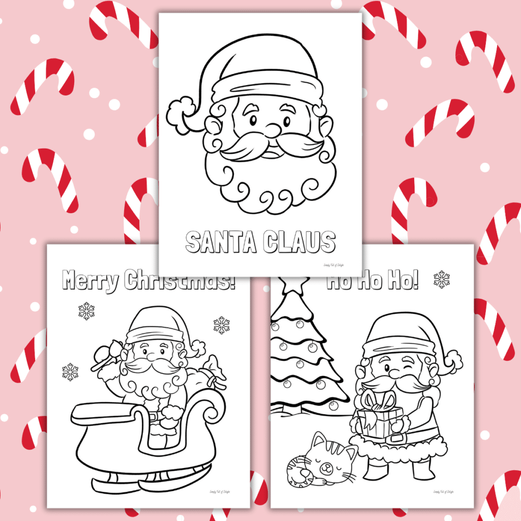santa coloring page printable