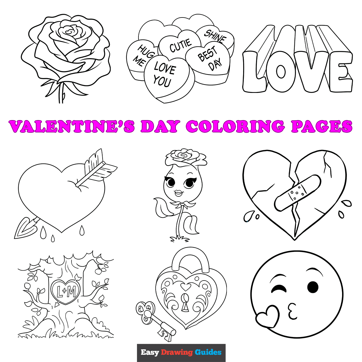 easy valentines coloring pages