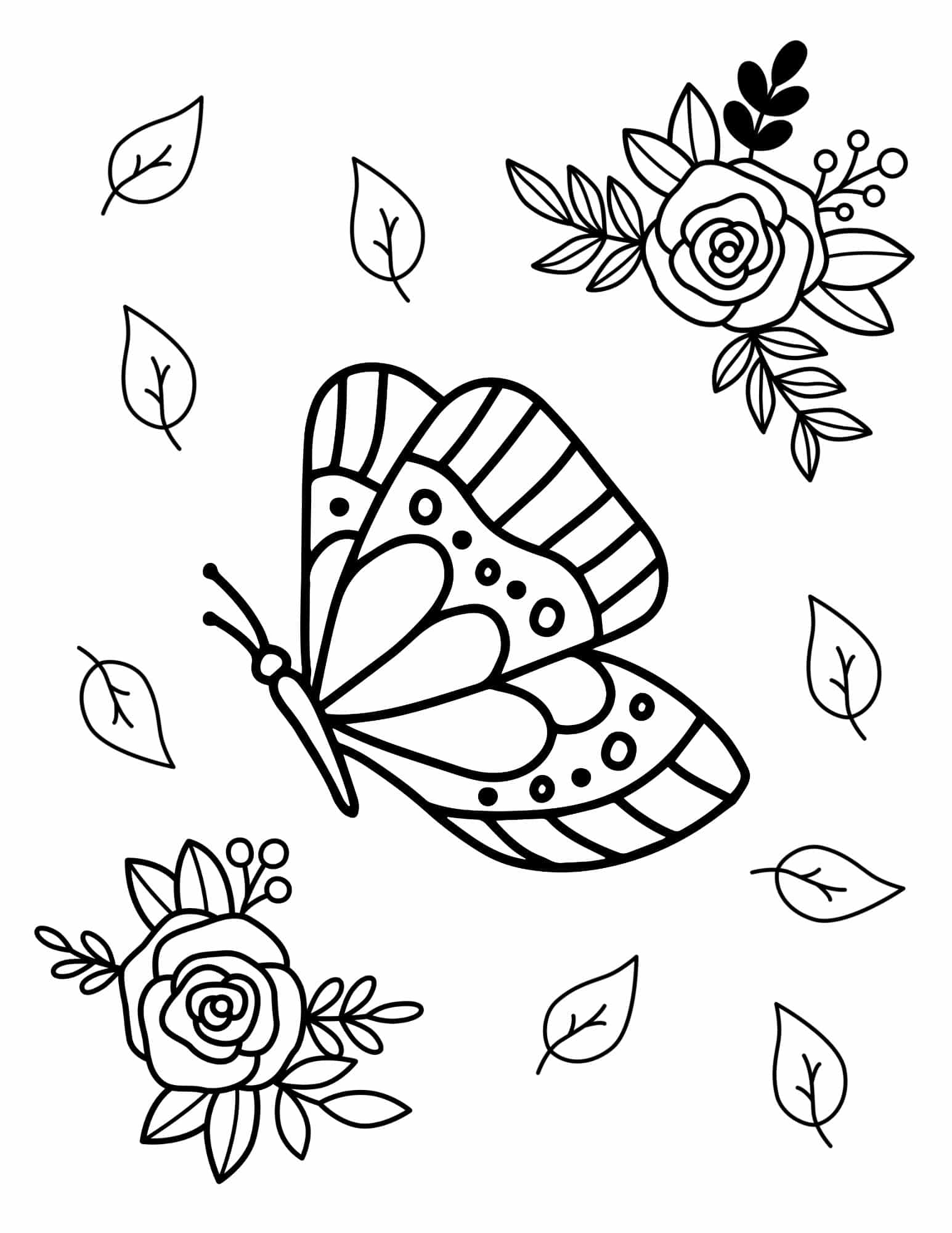 Free Simple Butterfly Coloring Pages Little Moon
