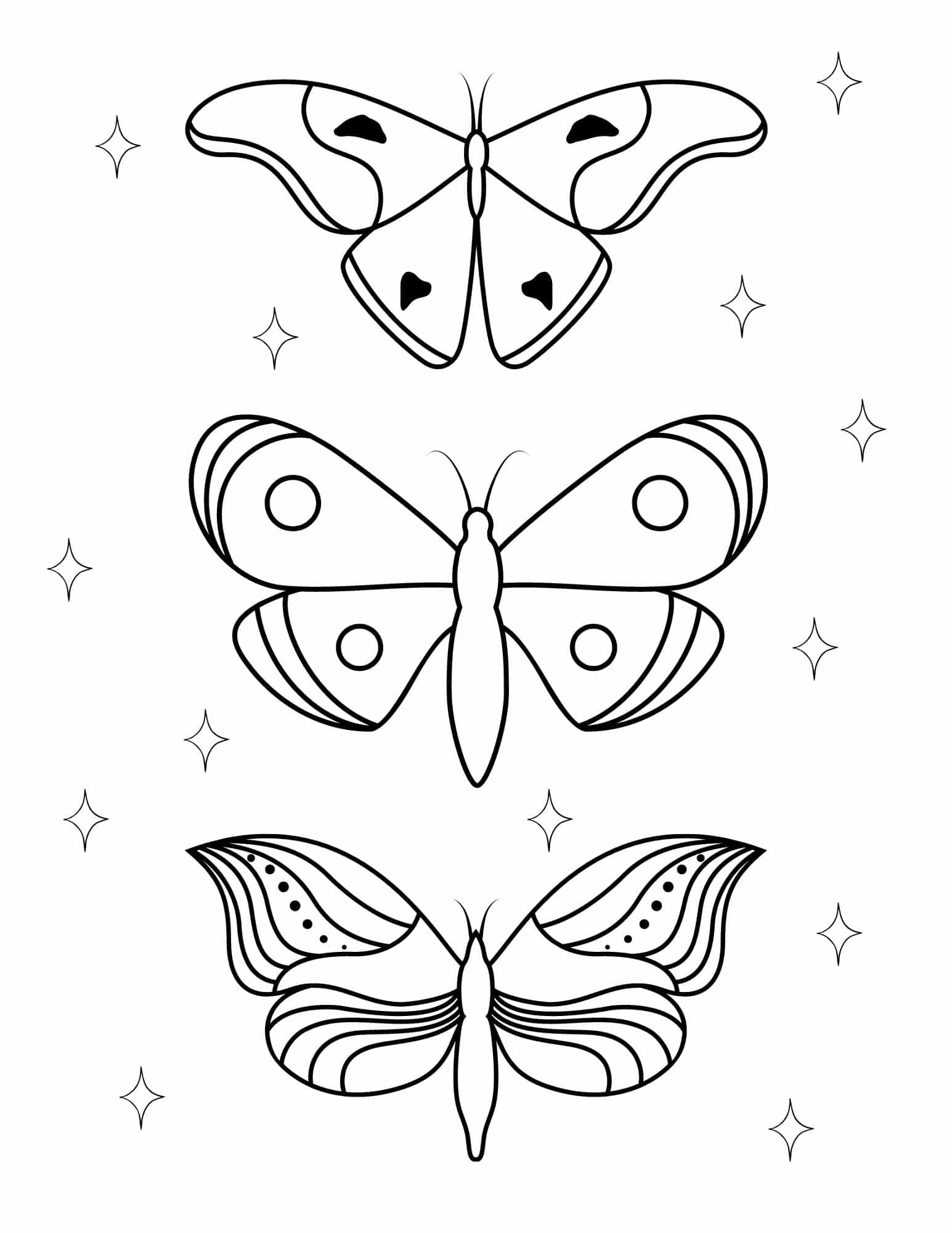 Free Simple Butterfly Coloring Pages Little Moon Free Simple Butterfly Coloring Pages Little Moon
