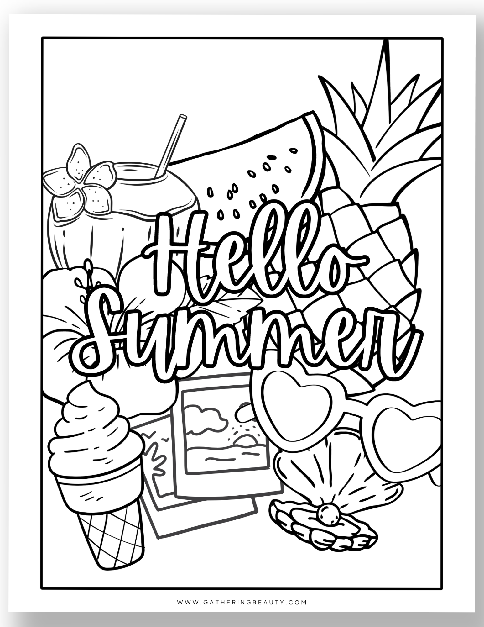 coloring pages for summer coloring pages for summer