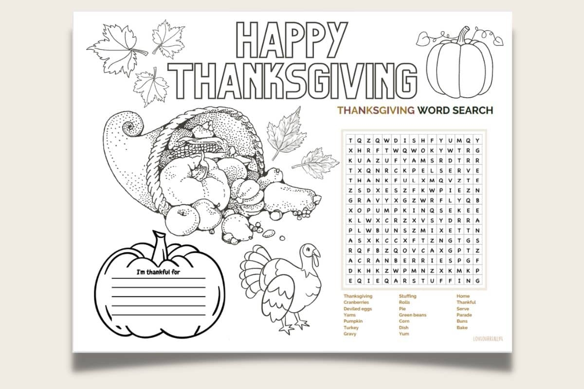 free printable thanksgiving color page free printable thanksgiving color page