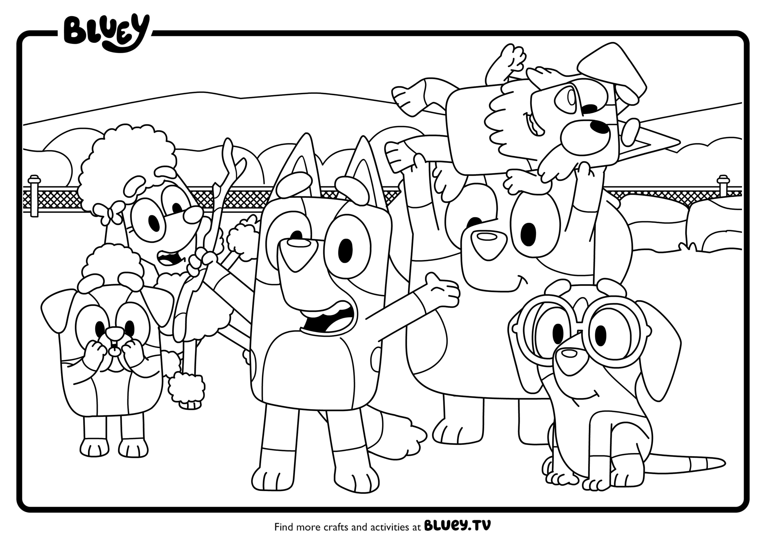 Friends Colouring Sheets Bluey Official Website