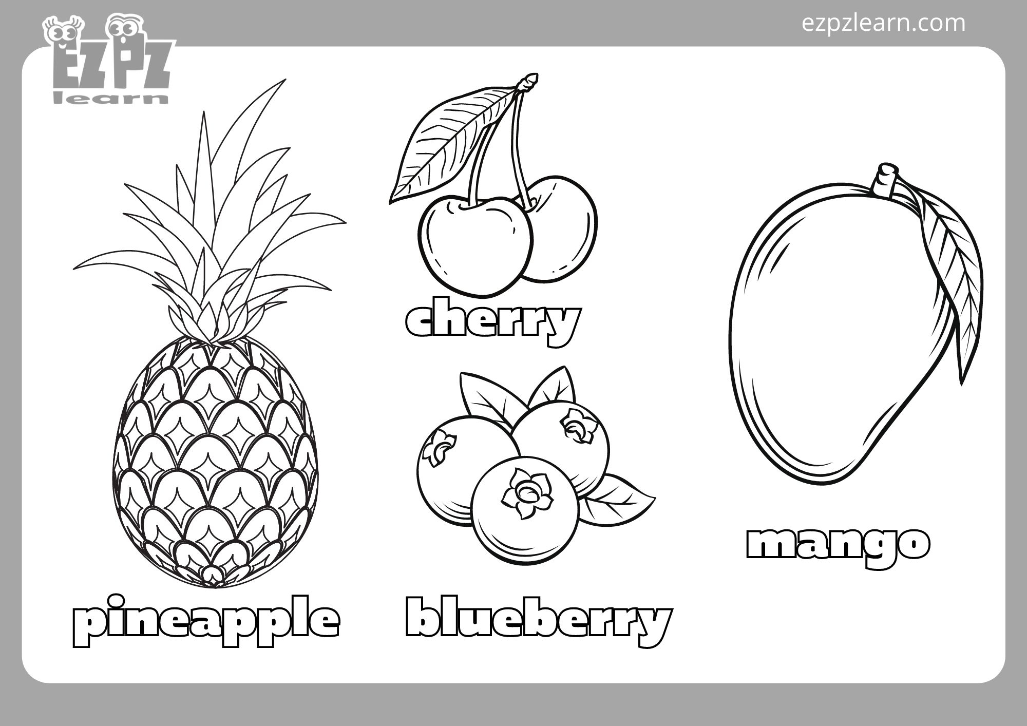 Fruit Coloring Page2 Ezpzlearn Fruit Coloring Page2 Ezpzlearn