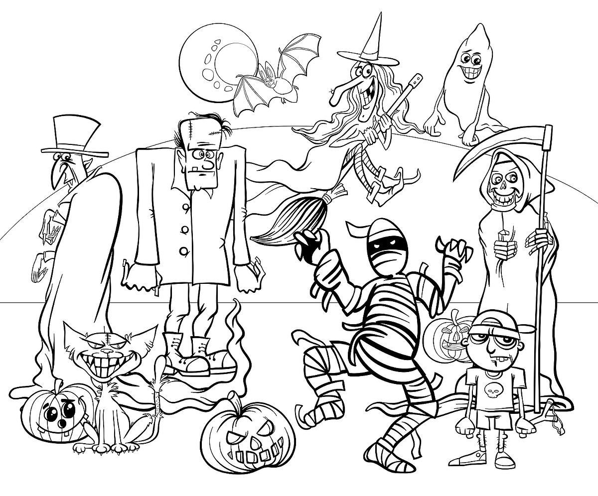 coloring pages halloween monsters