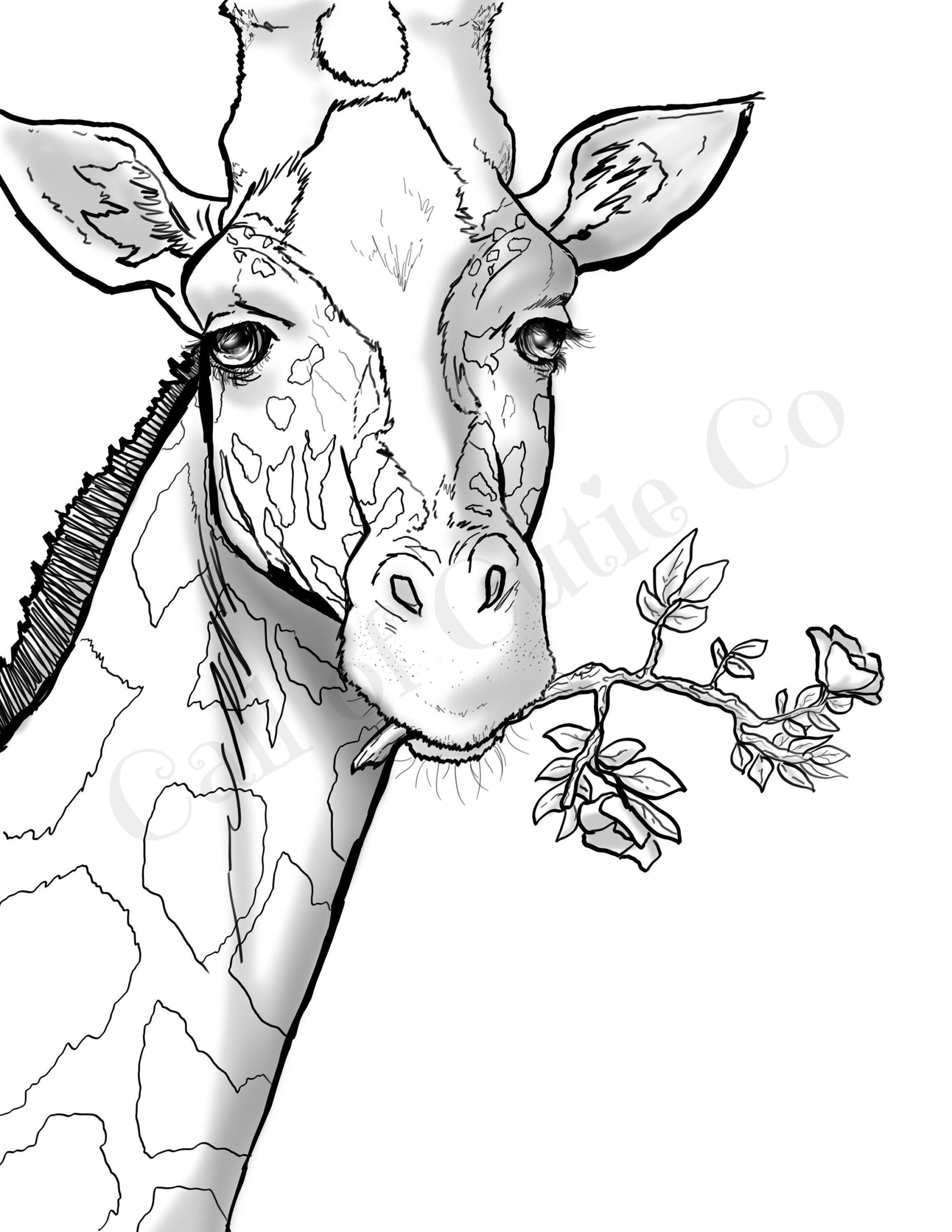 Giraffe Coloring Page Animal Coloring Page Etsy Giraffe Coloring Page Animal Coloring Page Etsy