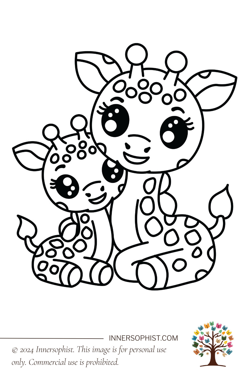 Giraffe Mom And Baby Coloring Page InnerSophist Coloring Giraffe Mom And Baby Coloring Page InnerSophist Coloring