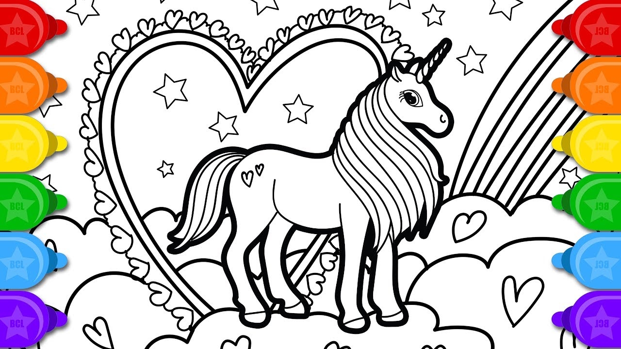 Glitter Unicorn Coloring For Kids Rainbow Art With Markers Birthday Candyland 4K YouTube  Glitter Unicorn Coloring For Kids Rainbow Art With Markers Birthday Candyland 4K YouTube