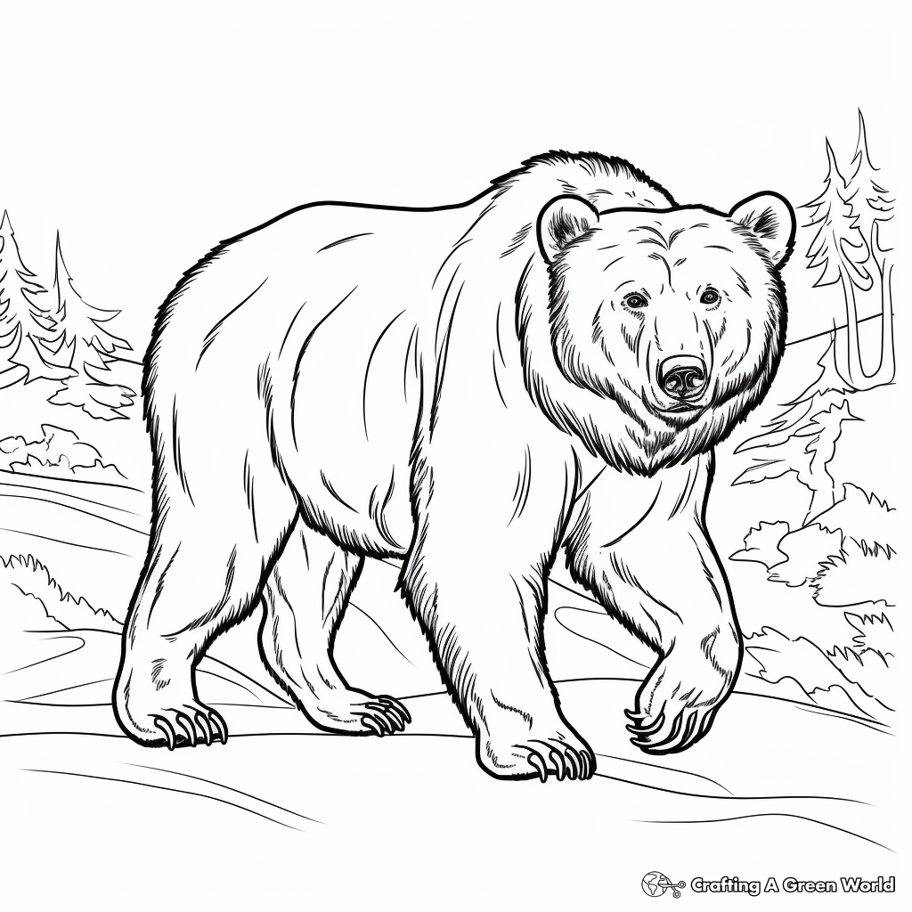 Grizzly Bear Coloring Pages Free Printable  Grizzly Bear Coloring Pages Free Printable