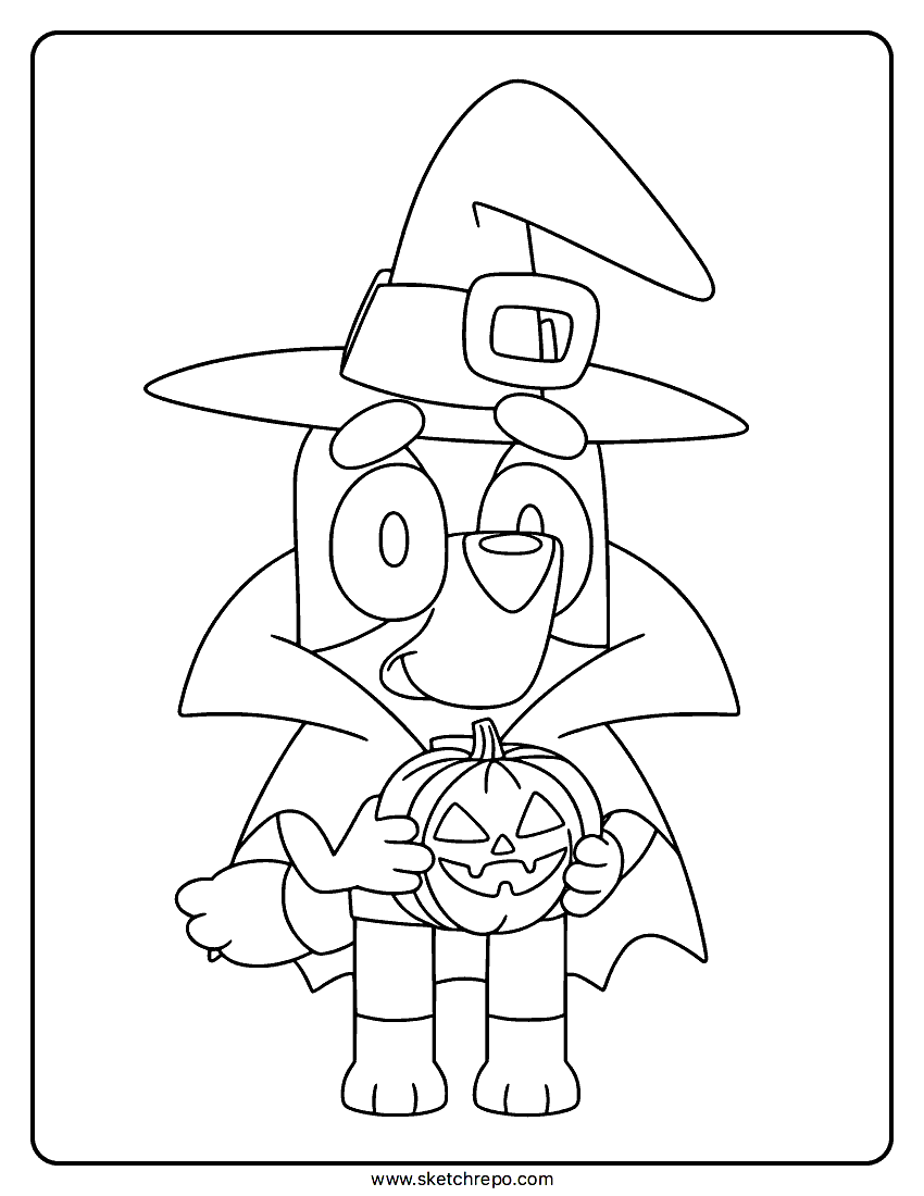 Halloween Bluey Coloring Page Sketch Repo Halloween Bluey Coloring Page Sketch Repo