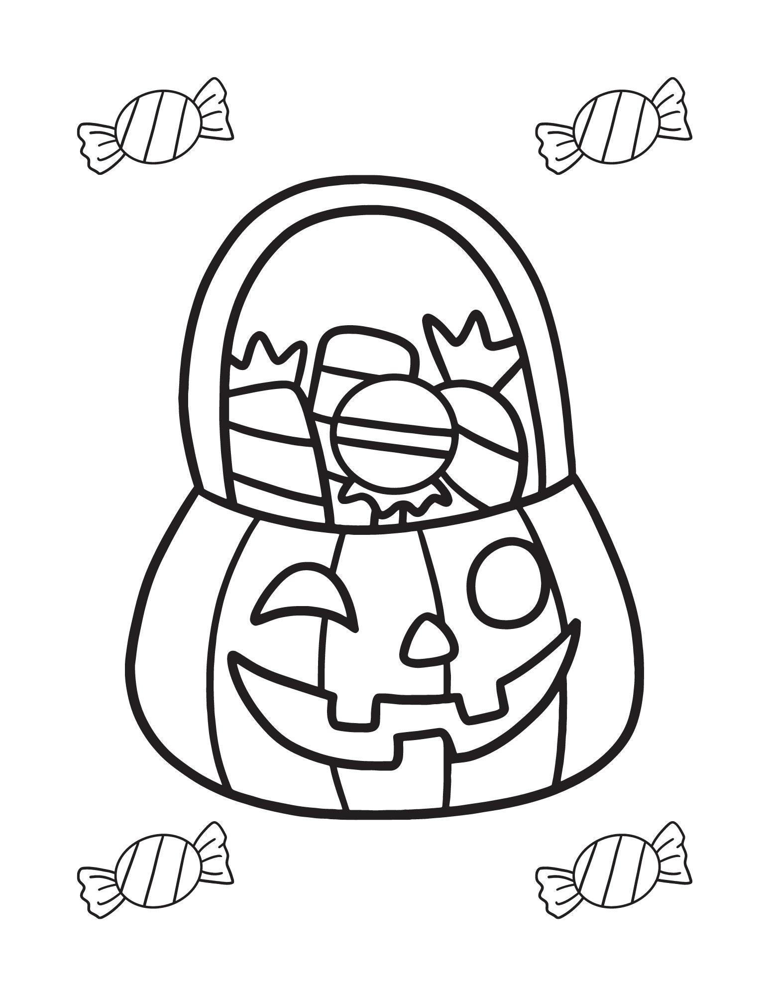 Halloween Candy Basket Coloring Page Instant Download Etsy New Zealand Halloween Candy Basket Coloring Page Instant Download Etsy New Zealand