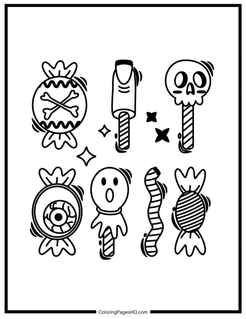 halloween candy coloring page halloween candy coloring page