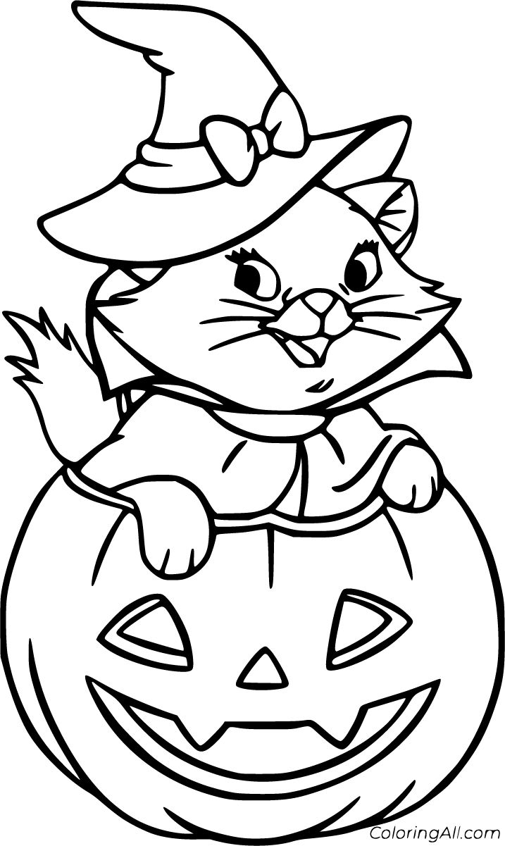 Halloween Cat Coloring Pages Halloween Cat Coloring Pages