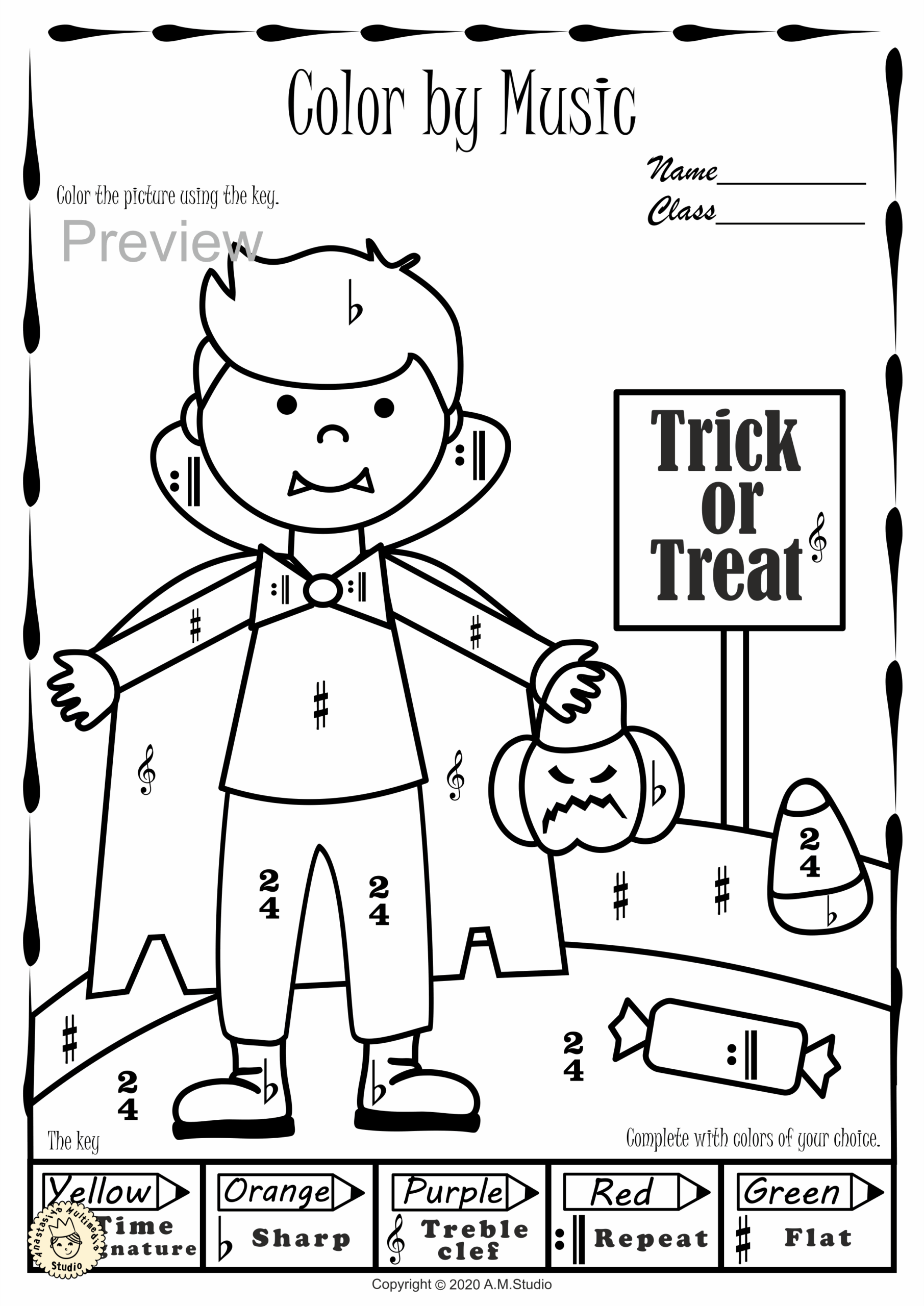 Halloween Color By Music Pack Halloween Color By Music Pack