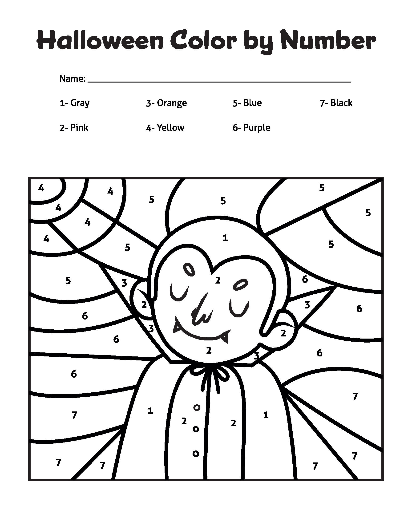 Halloween Color By Number Gift Of Curiosity