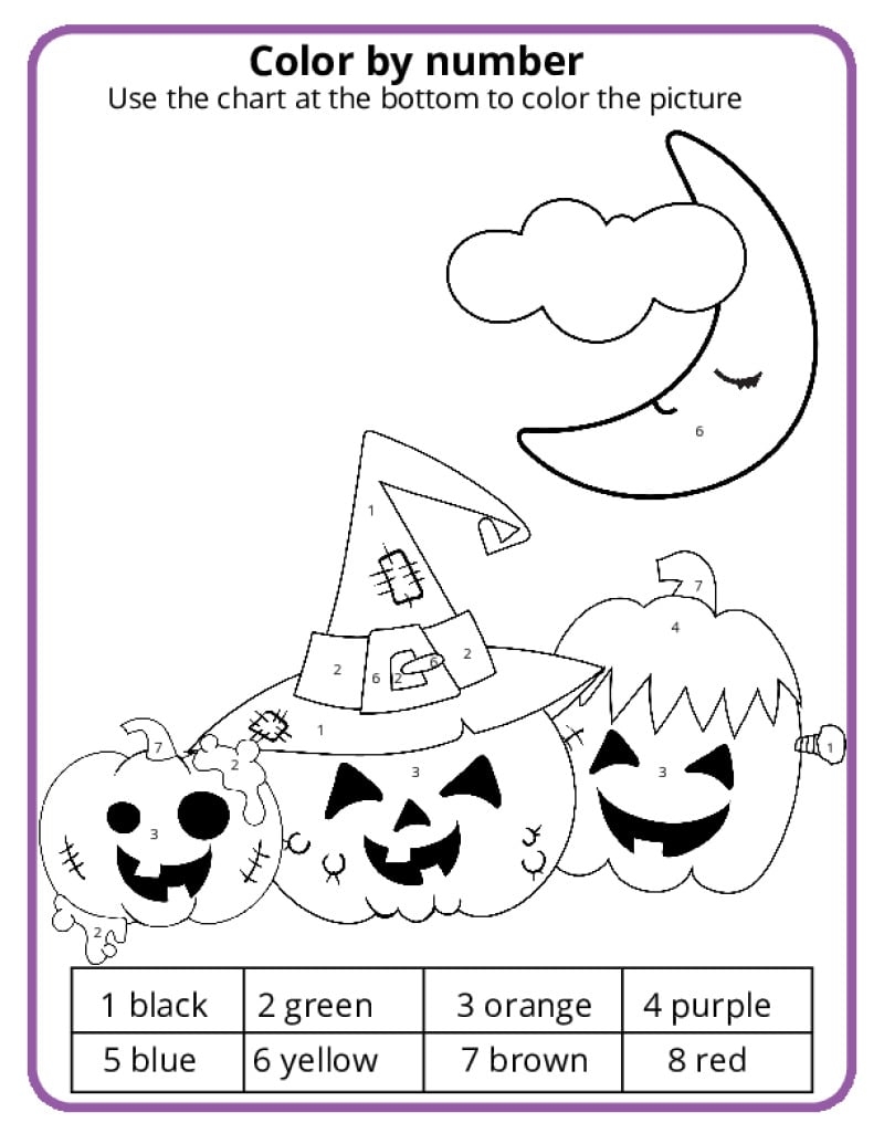 Halloween Color By Number Pages K12 Math Worksheets Halloween Color By Number Pages K12 Math Worksheets