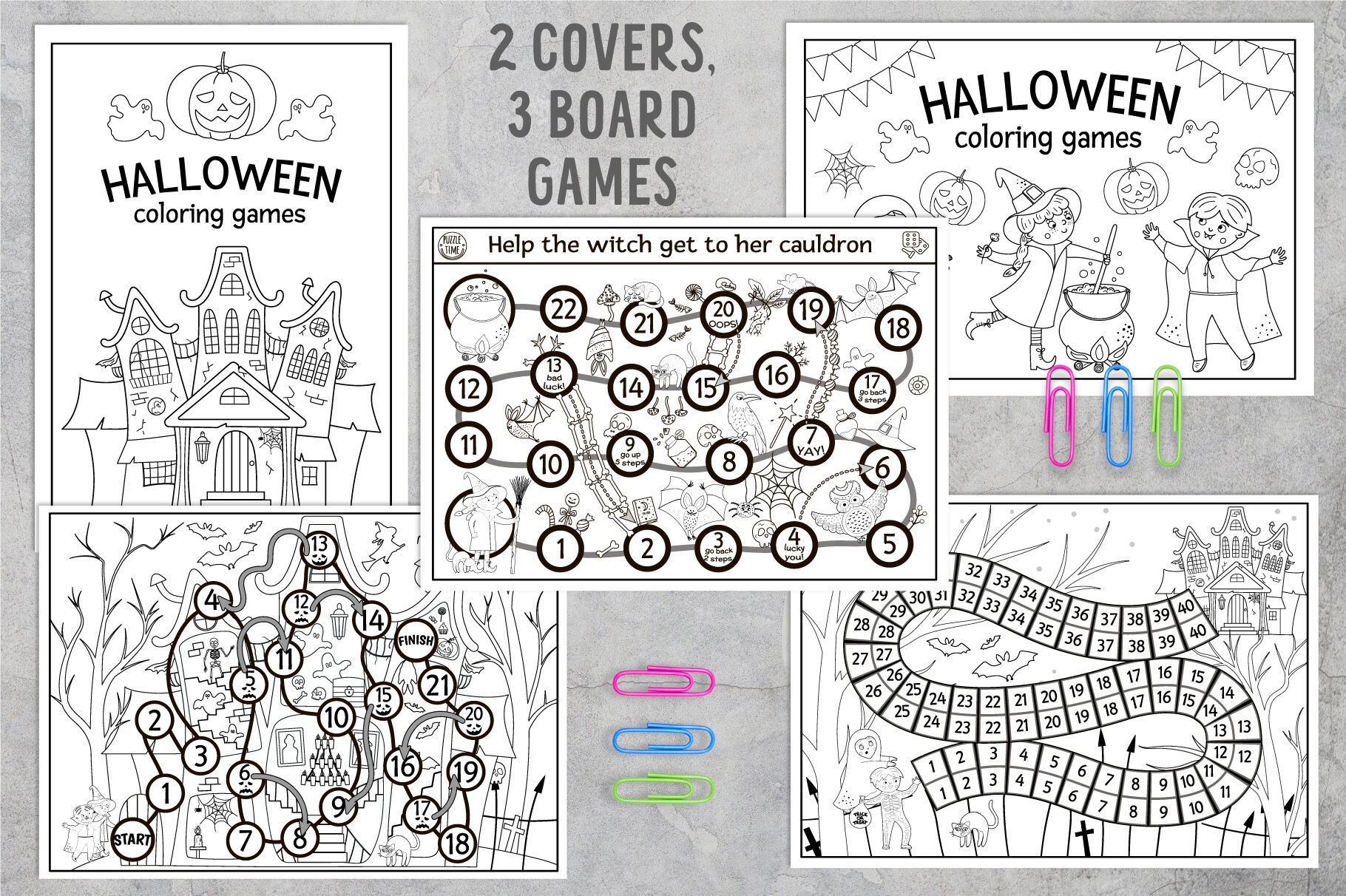 Halloween Coloring Games By Lexi Claus TheHungryJPEG