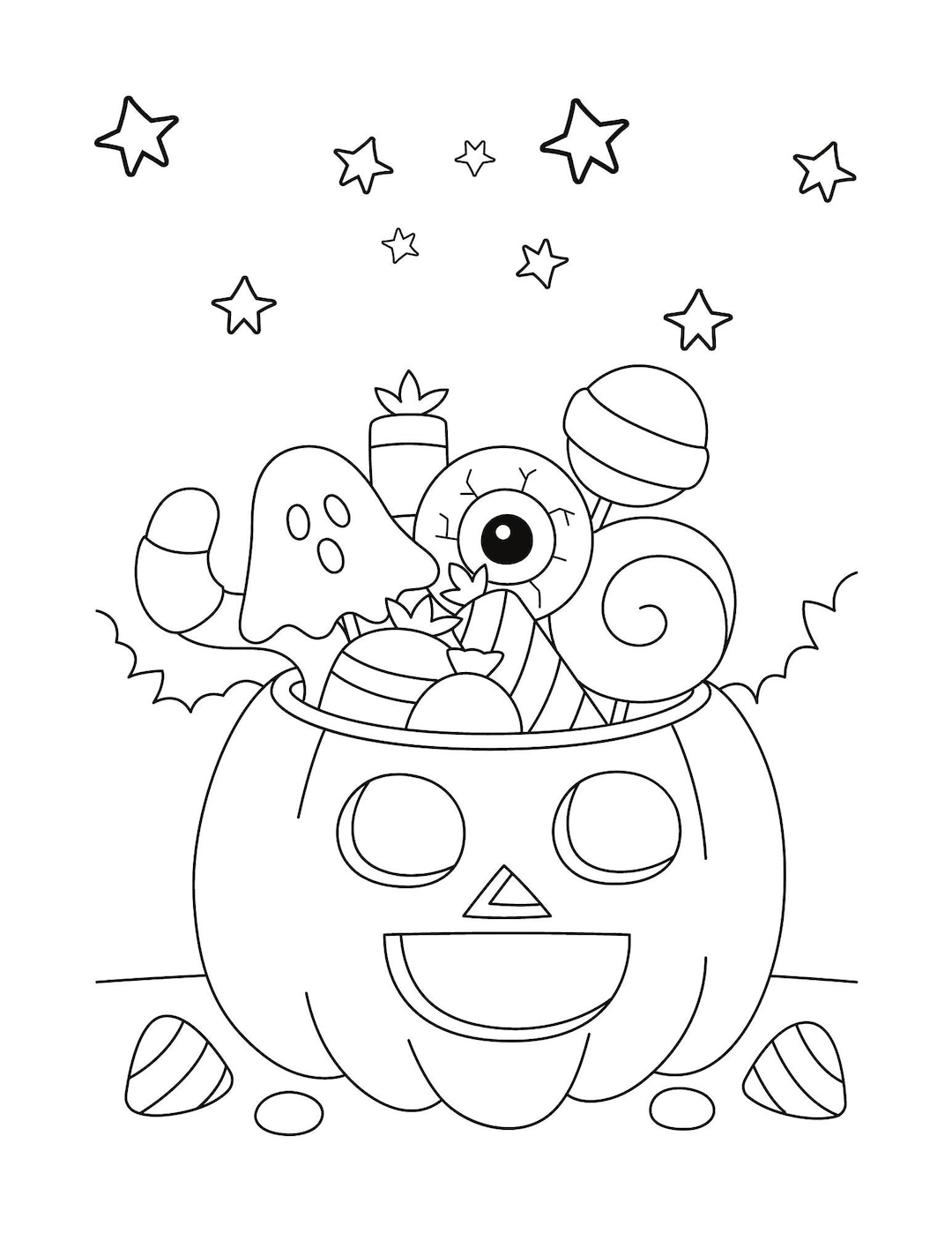 Halloween Coloring Page Etsy Denmark